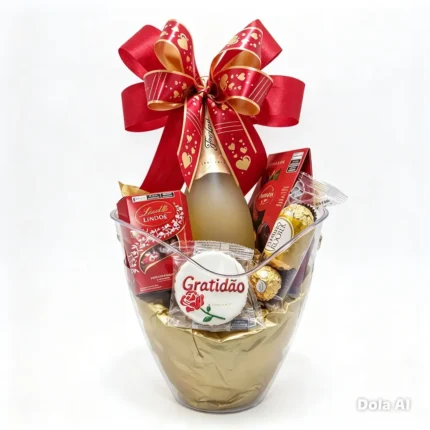 Champanheira com espumante – Balde espumante Gold