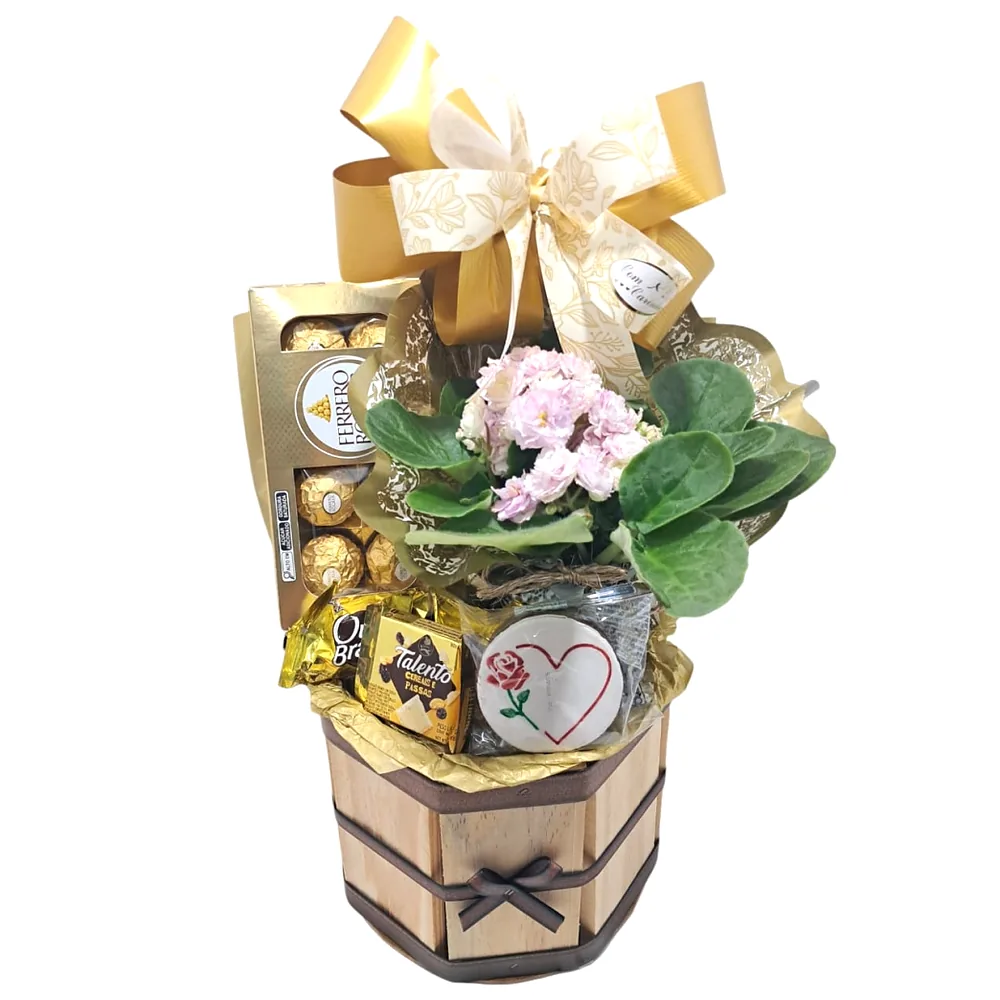 Cachepot com flor e Ferrero Rocher – Cachepot Mimo