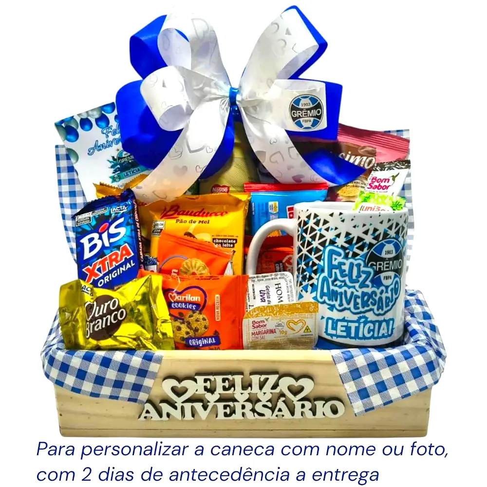 Cesta de aniversário do Grêmio – Café aniversário guloseimas Grêmio, foto 3