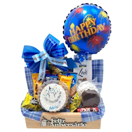 Caixa de aniversário com tag de parabéns – Caixa Aniversário com Tag