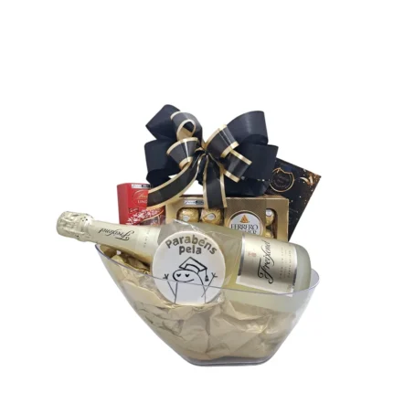 Presente de formatura com espumante – Champanheira Gold